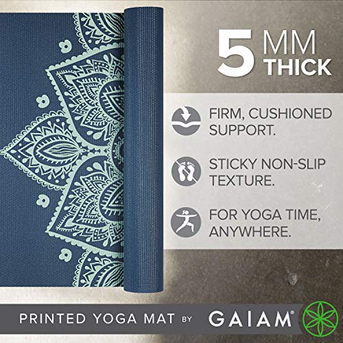 Gaiam Yoga Mat - Premium 5mm Print Thick Non Slip Exercise & Fitness Mat for All Types of Yoga, Pilates & Floor Workouts (68" x 24" x 5mm) - Image 3