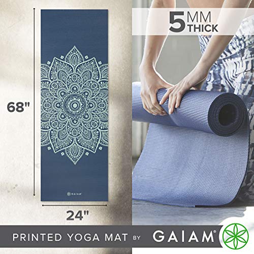 Gaiam Yoga Mat - Premium 5mm Print Thick Non Slip Exercise & Fitness Mat for All Types of Yoga, Pilates & Floor Workouts (68" x 24" x 5mm) - Image 4