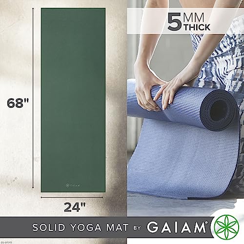 Gaiam Yoga Mat - Premium 5mm Solid Thick Non Slip Exercise & Fitness Mat for All Types of Yoga, Pilates & Floor Workouts (68" x 24" x 5mm) - Image 4