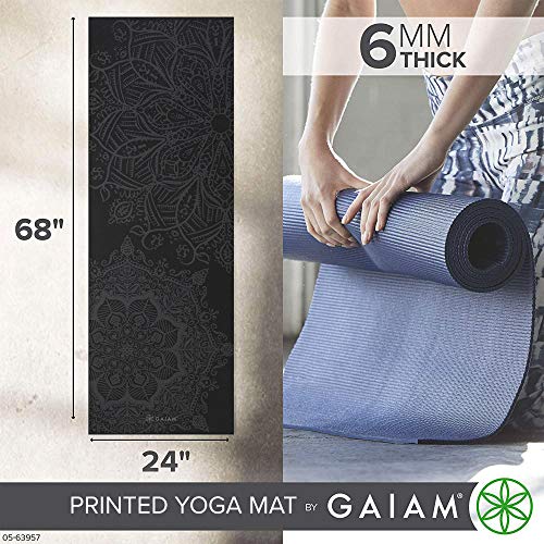 Gaiam Yoga Mat - Premium 6mm Print Extra Thick Non Slip Exercise & Fitness Mat for All Types of Yoga, Pilates & Floor Workouts (68"L x 24"W x 6mm Thick) - Image 3