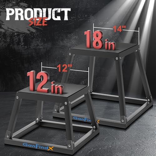 GanFindX Steel Plyometric Jump Box,12/18 Inch Heavy Duty Plyo Platform, Non-Slip Workout Step Box for Home Gym, Agility, Strength & Conditioning Training - Image 7