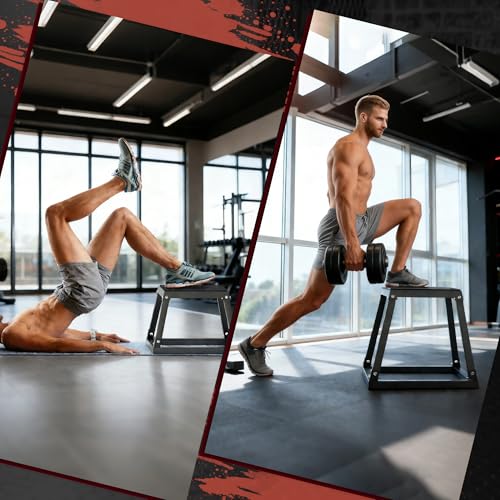 GanFindX Steel Plyometric Jump Box,12/18 Inch Heavy Duty Plyo Platform, Non-Slip Workout Step Box for Home Gym, Agility, Strength & Conditioning Training - Image 8