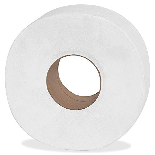 Genuine Joe Jumbo Roll Bath Tissue - 2-Ply White Toilet Paper, 3.3" x 650' per Roll, 12 Count Bulk Pack, Recycled Fiber, Commercial Grade for Dispensers - Image 6