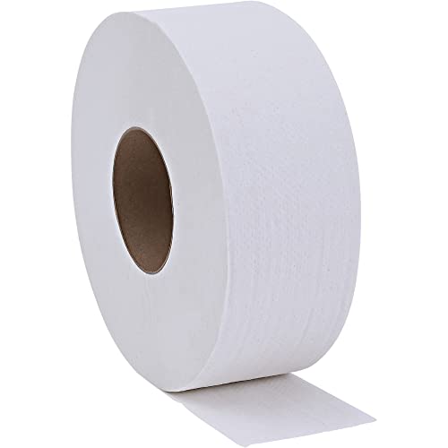 Genuine Joe Jumbo Roll Bath Tissue - 2-Ply White Toilet Paper, 3.3" x 650' per Roll, 12 Count Bulk Pack, Recycled Fiber, Commercial Grade for Dispensers - Image 8