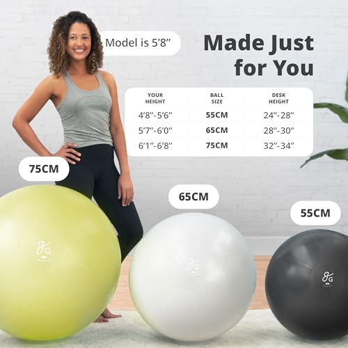 Greater Goods Yoga Ball Anti-Burst Exercise Ball for Pilates, Stability, Pregnancy & Workouts, Includes Pump, in Multiple Sizes and Colors - Image 4
