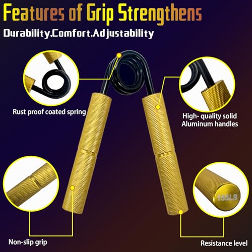 Grip Strength Trainer Set,50-300LB Hand Grip Strengthener,Hand Forearm strengthener 6 Pack, Workout equipment,Strength Training Exercisefor Hand Arm Forearm Wrist Finger - Image 4