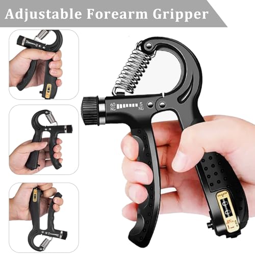 Grip Trainers, Including Forearm Strengtheners, Finger Trainers, Mechanical Counting Grips, Grip Balls, Hand Grippers, Strengthening Devices for Strength Training, Grip Improvement and Hand Exercises (5-Pack) - Image 7