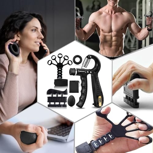 Grip Trainers, Including Forearm Strengtheners, Finger Trainers, Mechanical Counting Grips, Grip Balls, Hand Grippers, Strengthening Devices for Strength Training, Grip Improvement and Hand Exercises (5-Pack) - Image 8