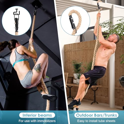Gym Climbing Rope, 1.5 Inch Diameter 10FT 15FT Gym Fitness Rope for Strength Training, Workout Exercises Climbing Rope for Adults Outdoor or Home Indoor - Image 5