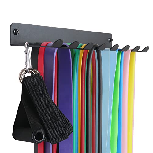 Gym Storage Rack Resistance Band Rack Wall Mount Barbell Rack Heavy Duty Home Gym Storage Rack for Gym Equipment, Exercise Bands, Lifting Belts and Jump Ropes, Gym Accessories - Image 4