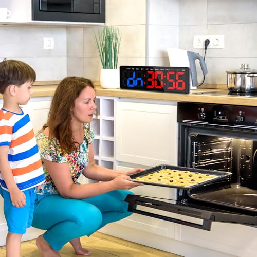 Gym Timer, 16.5" Large Digital Wall Clock for Gym Interval Workout, Remote Control LED Digital Timer for Home Decor, Living Room, Office, Gym, Classroom - Image 6