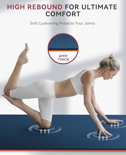 HAPBEAR Large Yoga Mat - 72"x36"x6mm (1/4 inch), Extra Wide Non-Slip Exercise Mat for Home Workout, Yoga, Pilates & Stretching, Durable & Eco-Friendly, Includes Bonus Resistance Bands & Carry Bag - Image 5