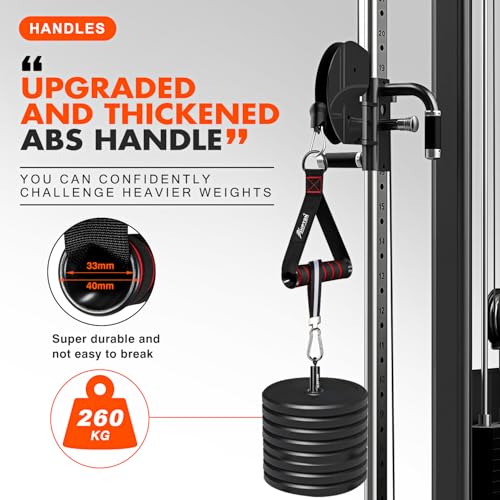 HPYGN Exercise Handle, Replacement Fitness Equipment for Pilates, Yoga, Strength Trainer, Pull Down Home Gym Red, Grey, Blue Working Out Handle - Image 4