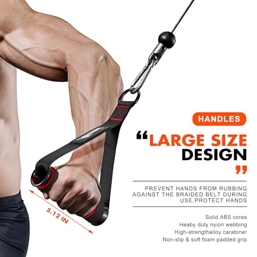 HPYGN Exercise Handle, Replacement Fitness Equipment for Pilates, Yoga, Strength Trainer, Pull Down Home Gym Red, Grey, Blue Working Out Handle - Image 5