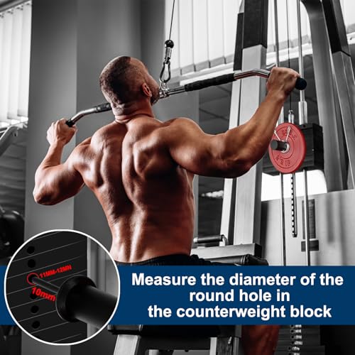 Heavy-Duty Black Weight Stack Pin Extender for Home Gym & Commercial Cable Machines, High-Strength Steel with Spring Clip Collar, 133LBS Max Load, Fits 2" Olympic Weight Plates - Image 8