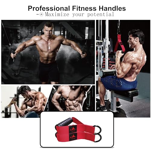 Heavy Duty Exercise Handles, Ultra-Durable Rubber Workout Grip Attachments for Cable Machines, LAT Pulldown, Resistance Bands, Home Gym and Commercial Fitness Equipment - Image 8