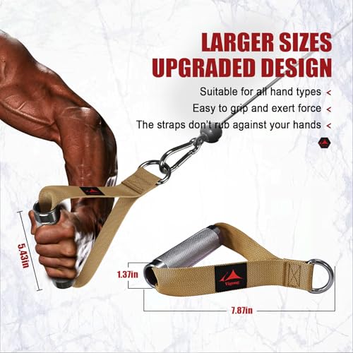 Heavy Duty Metal Workout Handles,Replacement Grip Attachments for Cable Machines, Resistance Bands, LAT Pulldown, Strength Exercise Home Gym & Commercial Fitness Equipment - Image 7