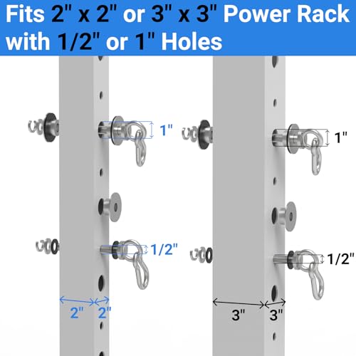 Heavy-Duty Power Rack Attachments, Quick-Install Home Gym Accessories for 2x2, 2x3 & 3x3 Power Racks, Fits 1/2", 5/8" & 1" Holes - Image 3