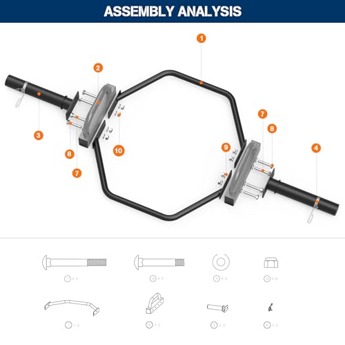 Hex Trap Bar 2-Inch Olympic Weightlifting Barbell,48.6" Deadlift Bar for Squats,Shrugs,Push-Ups,400Lbs Weight Capacit Suitable Home Gym Equipment Workouts for Beginners,Women,Men-Multiple Colors - Image 4