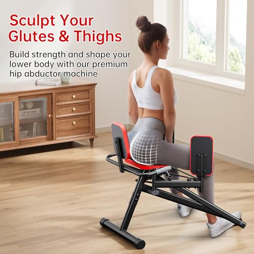 Hip Abductor Machine for Home Gym | Glute & Thigh Exercise Equipment, Outer Thigh Sculpting, Glute Machine for Women, Leg Abductor Machine, Booty Builder for Butt Workout - Image 4