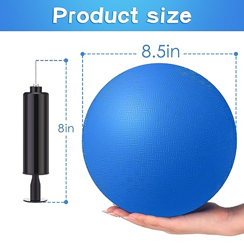 Honoson 12 Pcs 8.5 Inch Playground Ball Bulk Inflatable Kickballs Bouncy Dodgeball for Kids and Adults, Handball with Air Pump for Ball Games, Gym, Outdoor, School(Red and Blue) - Image 4