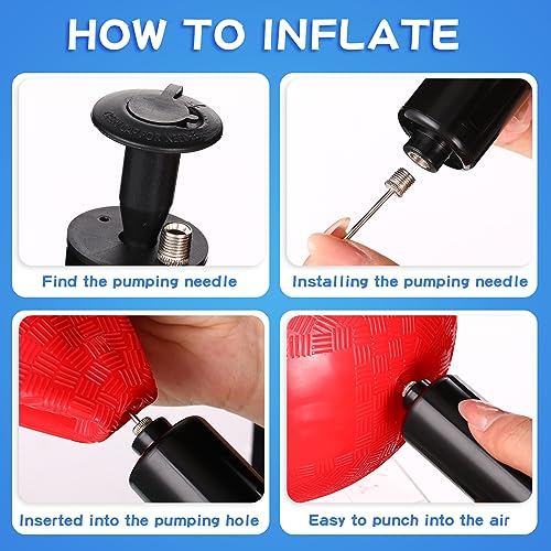 Honoson 12 Pcs 8.5 Inch Playground Ball Bulk Inflatable Kickballs Bouncy Dodgeball for Kids and Adults, Handball with Air Pump for Ball Games, Gym, Outdoor, School(Red and Blue) - Image 6