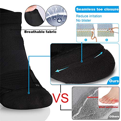 Hylaea No Show Running Athletic Anti-Blister Wicking Coolmax Socks, Seamless Anti-odor - Image 3