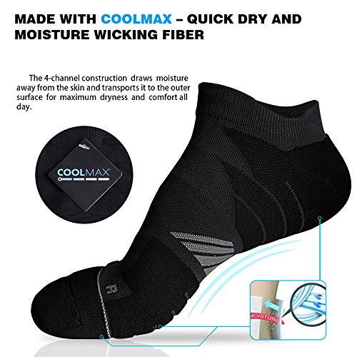 Hylaea No Show Running Athletic Anti-Blister Wicking Coolmax Socks, Seamless Anti-odor - Image 4