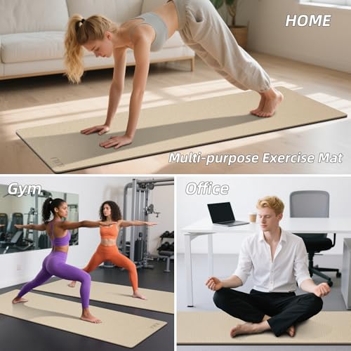 ILILI Yoga Mat 10mm Extra Thick and 193cm Extra Long, 76x28×0.4 Inch, Double Color Non-Slip TPE Material, Easy Carrying with Strap, Ideal for Yoga, Pilates, Floor Exercise, Home and Outdoor Use, Eco Friendly - Image 7
