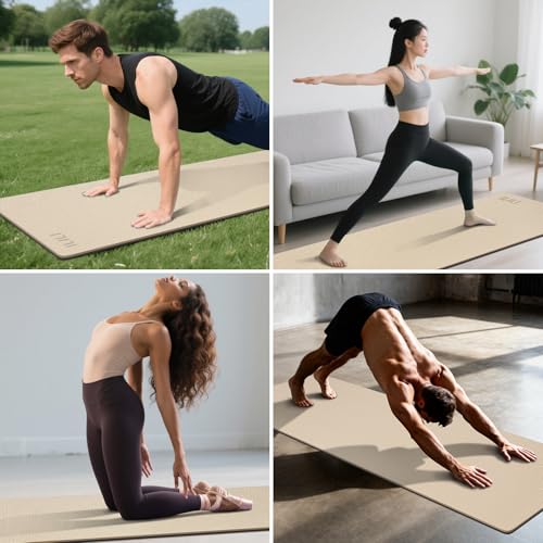 ILILI Yoga Mat 10mm Extra Thick and 193cm Extra Long, 76x28×0.4 Inch, Double Color Non-Slip TPE Material, Easy Carrying with Strap, Ideal for Yoga, Pilates, Floor Exercise, Home and Outdoor Use, Eco Friendly - Image 8