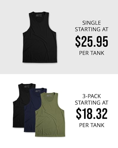 INTO THE AM Tank Tops for Men S - 2XL Plain Mens Tank Top Soft Cotton Blend Sleeveless Muscle Shirts Beach Casual - Image 7