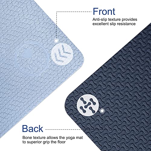 IUGA Yoga Mat Thick Non Slip Anti-tear Pilates Mat Eco Friendly Hot Yoga Mats for Workout & Exercise(72"x 24"x 6mm) - Image 4