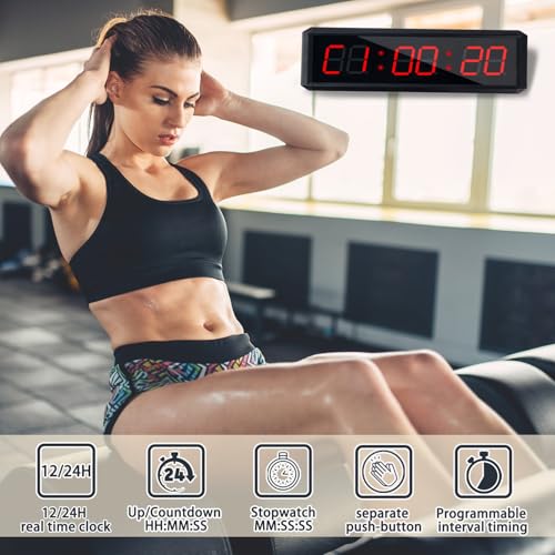 Independent Button Type 1.5-inch Fitness Room Rest Timer, Suitable for Gym Exercise/School/Home Exercise/Boxing Gym/Indoor Rock Climbing (1.5 inch 6-Digit red) - Image 4