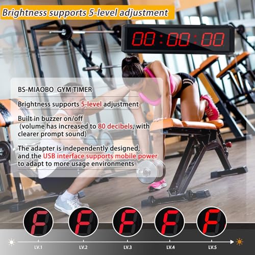 Independent Button Type 1.5-inch Fitness Room Rest Timer, Suitable for Gym Exercise/School/Home Exercise/Boxing Gym/Indoor Rock Climbing (1.5 inch 6-Digit red) - Image 6