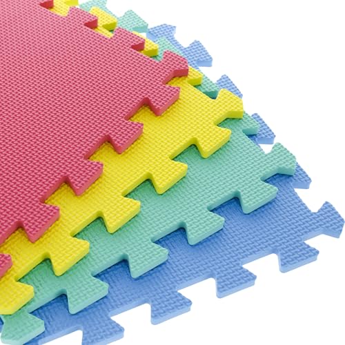 Interlocking Floor Mats - 8-Piece Nontoxic Exercise Mat or Play Mat for Toddlers, Babies or Kids - Foam Padding for Home Gym by Stalwart (Multicolor) - Image 7