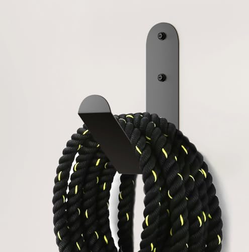 Iron Battle Rope Storage Rack, Wall Mount, Black, 1 Count, Minimalist Style, Solid Pattern, 2.9" x7.5" x11.4", 10kg Max Weight, Home, Garage, Commercial Gym - Image 6