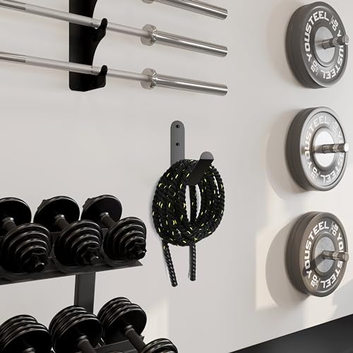 Iron Battle Rope Storage Rack, Wall Mount, Black, 1 Count, Minimalist Style, Solid Pattern, 2.9" x7.5" x11.4", 10kg Max Weight, Home, Garage, Commercial Gym - Image 8