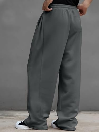 JMIERR Mens Baggy Pants Drawstring Stretch Loose Fit Wide Leg Streetwear Pants with Pockets - Image 4