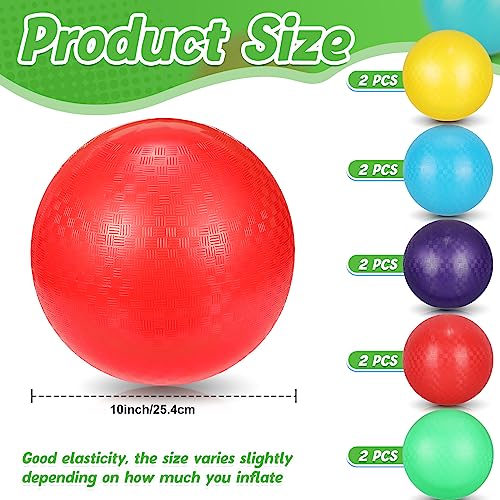 Jerify 10 Pcs Dodgeball Playground Balls Colorful Bouncy Balls Inflatable PVC Play Kickball Dodgeballs for Adults in Games, Gym, Yoga Exercises, School Party Supplies - Image 3