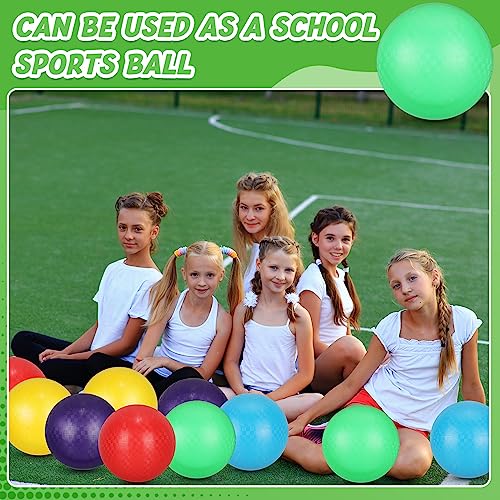 Jerify 10 Pcs Dodgeball Playground Balls Colorful Bouncy Balls Inflatable PVC Play Kickball Dodgeballs for Adults in Games, Gym, Yoga Exercises, School Party Supplies - Image 6