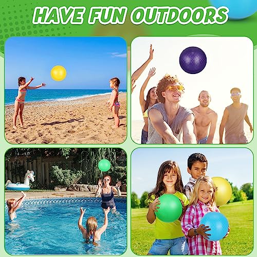 Jerify 10 Pcs Dodgeball Playground Balls Colorful Bouncy Balls Inflatable PVC Play Kickball Dodgeballs for Adults in Games, Gym, Yoga Exercises, School Party Supplies - Image 7