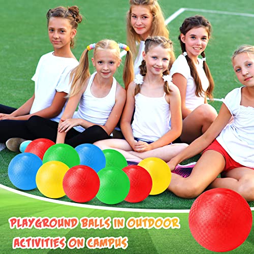 Jerify 12 Pcs Playground Balls Bulk 10 Inch Kickball Bouncy Balls for Kids Inflatable Bouncing Handball for Kids Adults Indoor Outdoor Games Gym Picnic Camp Yoga Exercise - Image 4
