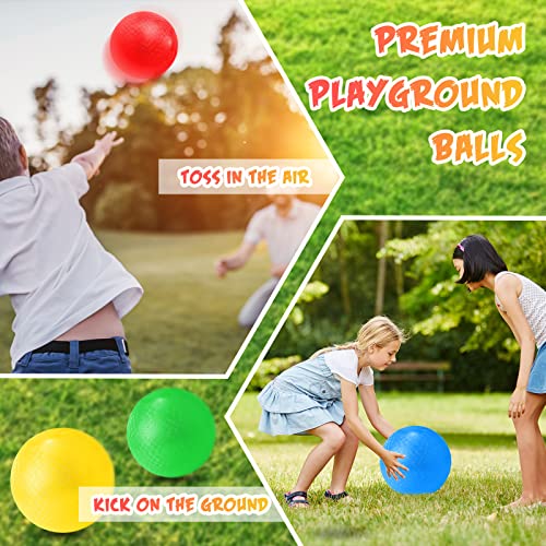 Jerify 12 Pcs Playground Balls Bulk 10 Inch Kickball Bouncy Balls for Kids Inflatable Bouncing Handball for Kids Adults Indoor Outdoor Games Gym Picnic Camp Yoga Exercise - Image 6