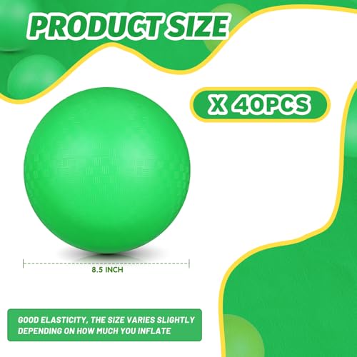 Jerify 40 Pack 8.5 inch Playground Balls Bulk Colorful Inflatable Bouncy Dodgeball Handball Kickball for Kids Adults Ball Games, Gym, Camps, Picnic,Beach, School,Indoor and Outdoor Games - Image 3