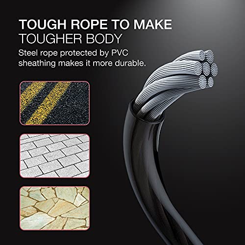 Jump Rope, H Handio Jump Rope with Counter, Workout Jumping Rope with Steel Ball Bearings, Adjustable Length Speed Skipping Rope for Men Women Kids Home Gym, Crossfit, Fitness Exercise - Image 6