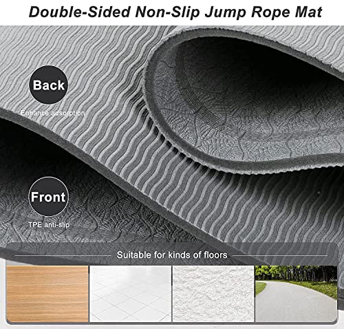 Jump Rope Mat 71"/63"x24" Larger Non-Slip Indoor Outdoor Exercise Fitness Mat, High-Density Workout Shock Absorption for Home Gym Flooring Concrete Jumping Rope - Image 5
