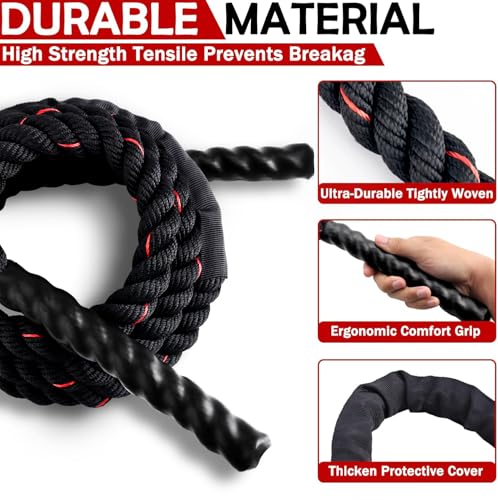 Jump Rope, Weighted Jump Rope for Men Women, 1.5lb 2.8lb Heavy Jumping Ropes for Fitness, Adult Skipping Rope for Home Gym Exercise, Improve Strength and Building Muscle Workout Equipment - Image 3