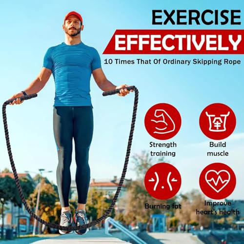 Jump Rope, Weighted Jump Rope for Men Women, 1.5lb 2.8lb Heavy Jumping Ropes for Fitness, Adult Skipping Rope for Home Gym Exercise, Improve Strength and Building Muscle Workout Equipment - Image 5