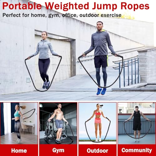 Jump Rope, Weighted Jump Rope for Men Women, 1.5lb 2.8lb Heavy Jumping Ropes for Fitness, Adult Skipping Rope for Home Gym Exercise, Improve Strength and Building Muscle Workout Equipment - Image 8