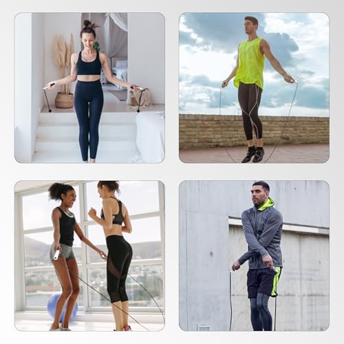 Jump Rope,Ropeless jump ropes weighted with counter for fitness,Home, Indoor or Outdoor exercise use,Workout,Crossfit,Gym,Cordless jump rope for Women,Men, Adults, Kids - Image 6